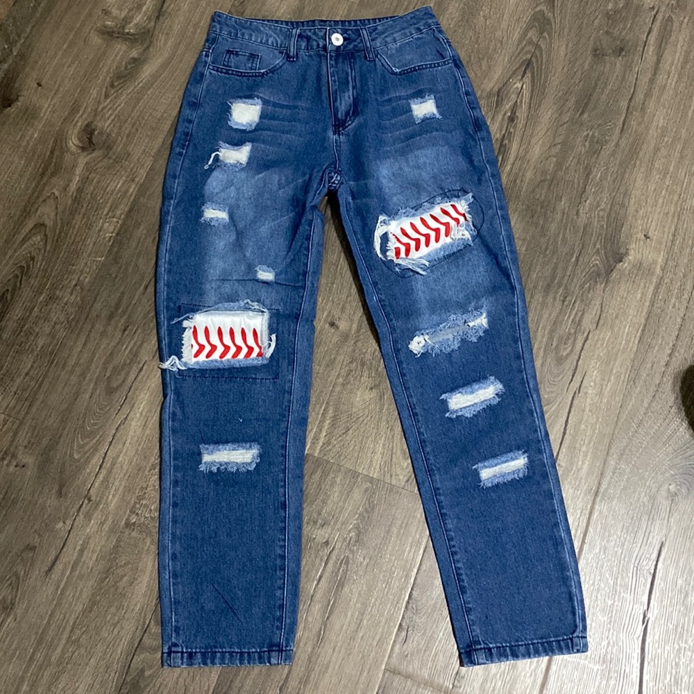 High waited baseball ⚾️ jeans